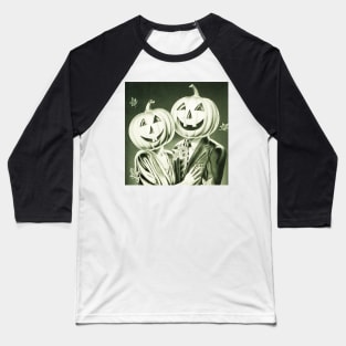 Halloween Pumpkin Couple Baseball T-Shirt